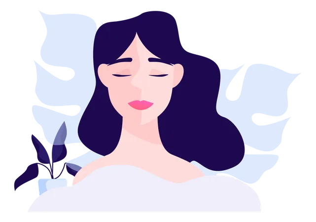 Woman with a healthy face skin  Illustration