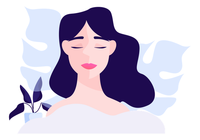 Woman with a healthy face skin  Illustration