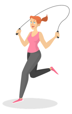 Woman with a jumping rope  Illustration