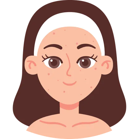 Woman with Acne Skin  Illustration