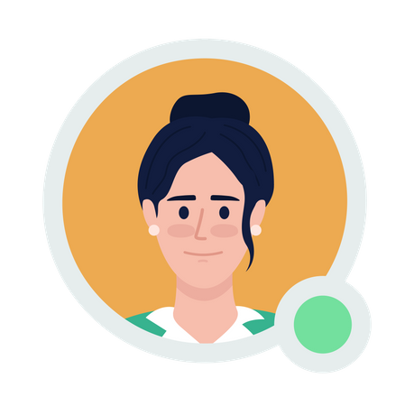 Woman with active status Illustration