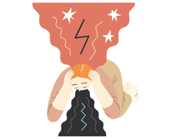 Woman With Anxiety Illustration