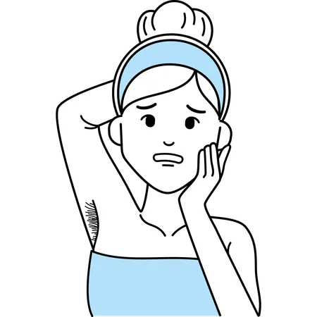 Woman with Armpit Hair  Illustration