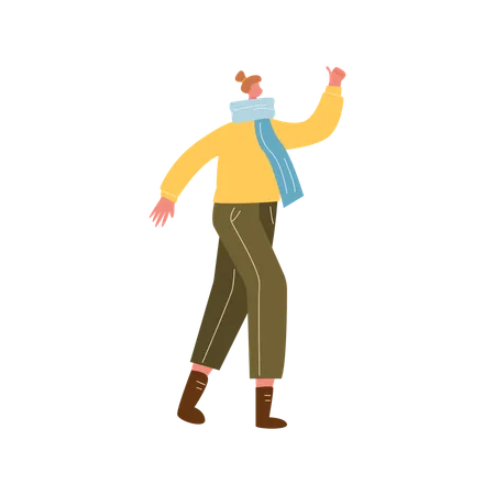 Woman With Autumn Clothes  Illustration