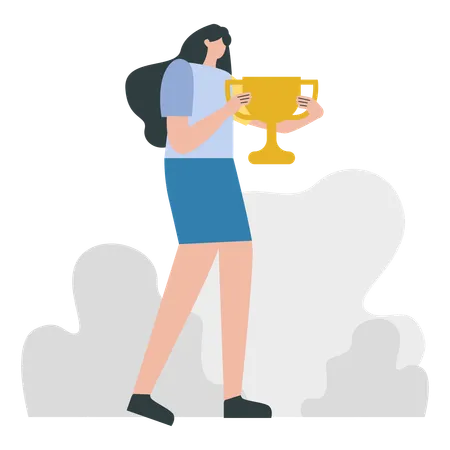 Woman With award  Illustration