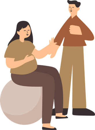 Woman with baby bump  Illustration