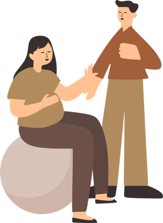 Woman with baby bump  Illustration