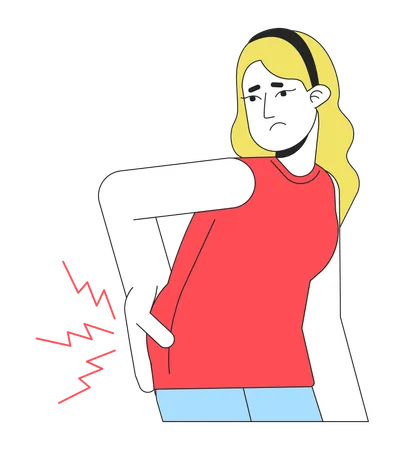 Woman with backache  Illustration