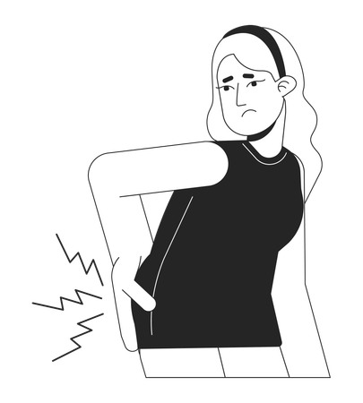 Woman with backache  Illustration