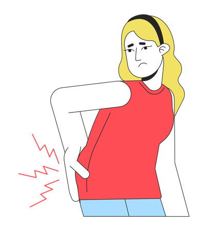 Woman with backache  Illustration