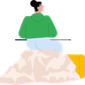 illustration for female with backpack