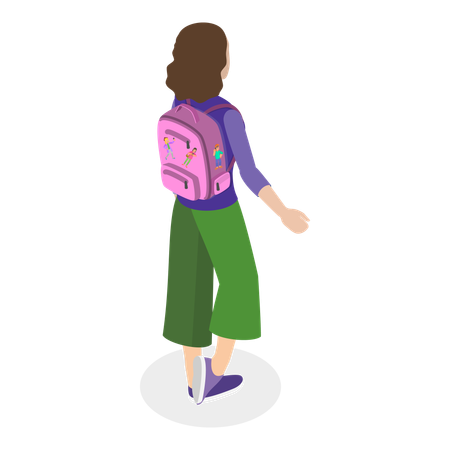 Woman With Backpacks  Illustration