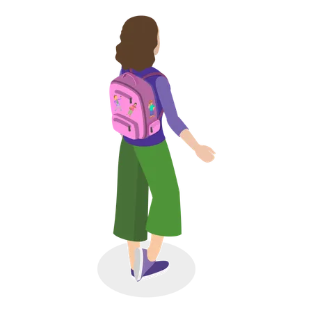 Woman With Backpacks  Illustration