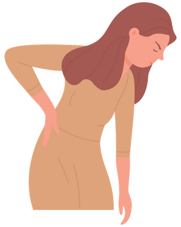 Woman With Backpain  Illustration