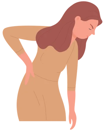 Woman With Backpain  Illustration