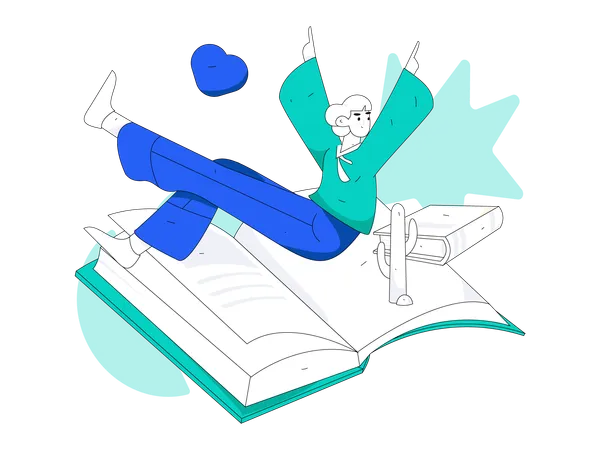 Woman with book  Illustration