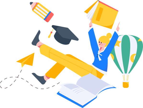 Woman with books  Illustration