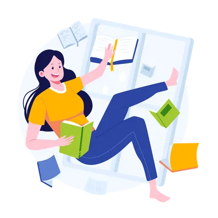 Woman with books  Illustration