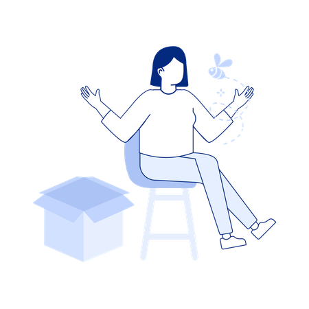 Woman with box  Illustration