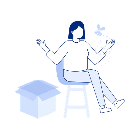 Woman with box  Illustration