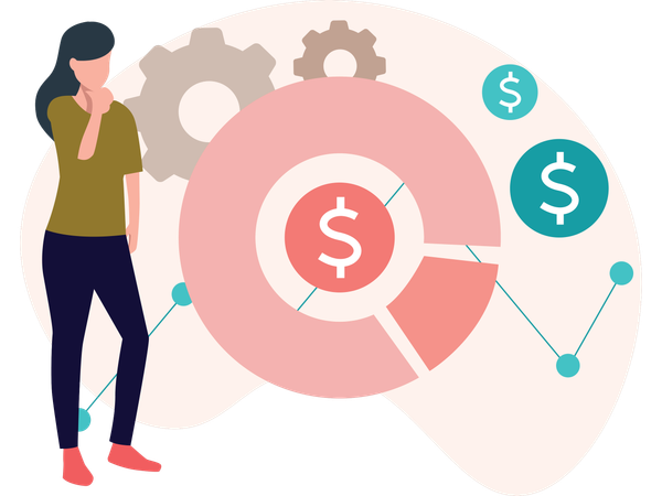Woman with brand Value  Illustration
