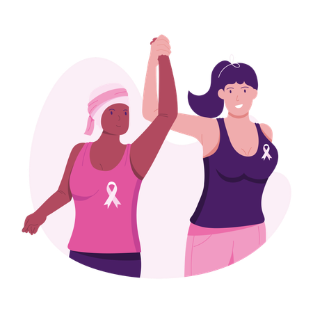 Woman with Breast Cancer Battle  Illustration