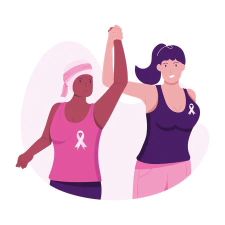 Woman with Breast Cancer Battle  Illustration