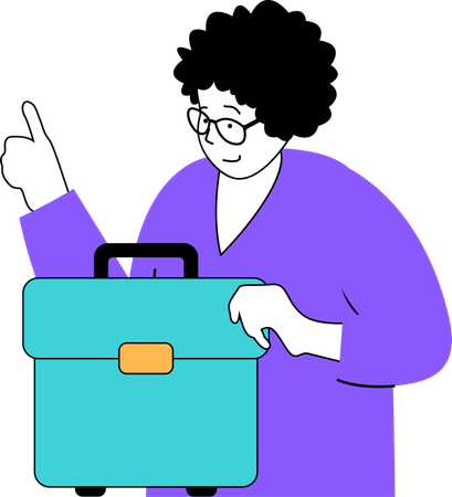 Woman with brifecase  Illustration