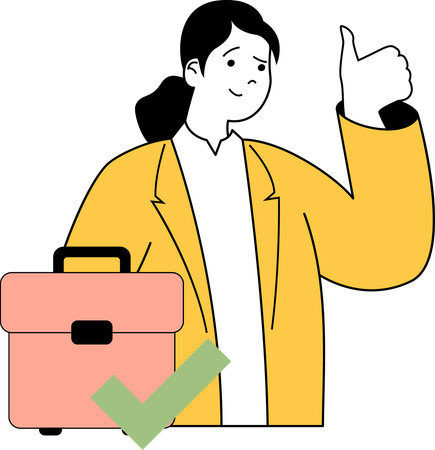 Woman with business bag  Illustration