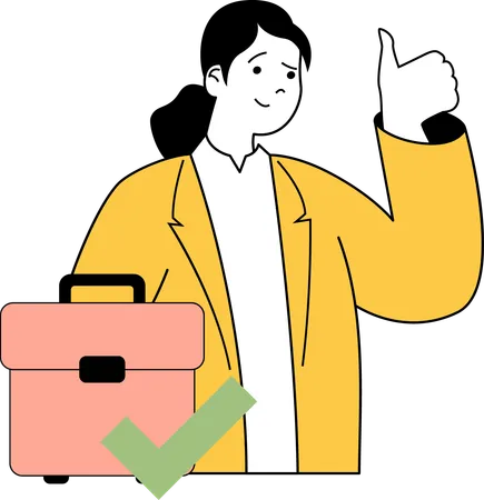 Woman with business bag  Illustration