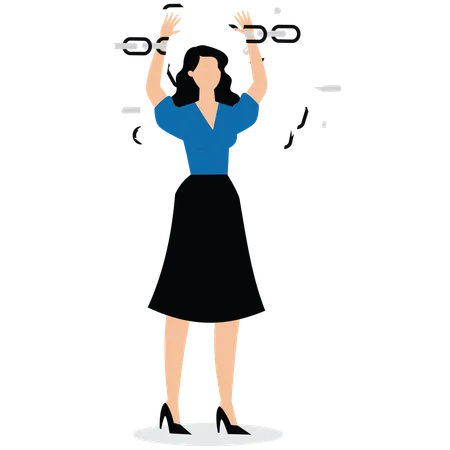 Woman with Business Freedom  Illustration