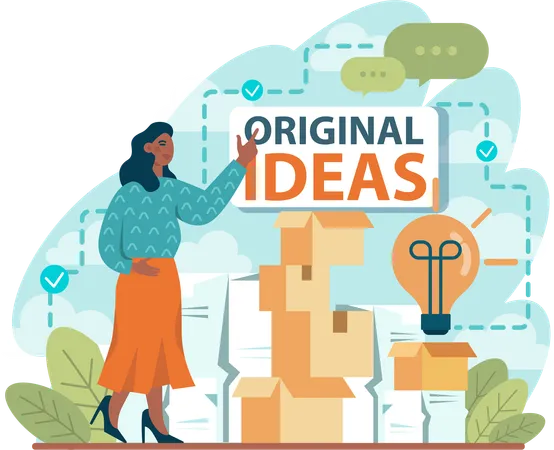 Woman with business idea  Illustration