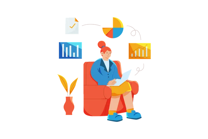 Woman with business idea Illustration