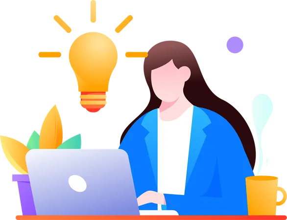 Woman with business idea  Illustration