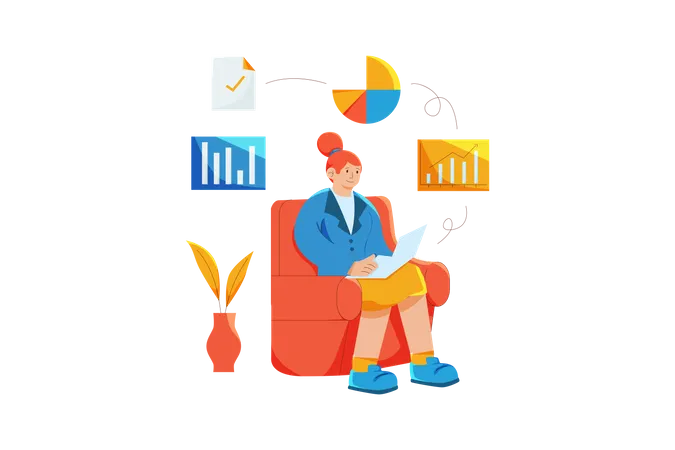 Woman with business idea  Illustration