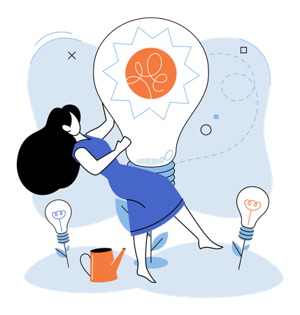 Woman with business idea  Illustration