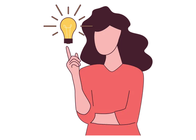 Woman with business idea  Illustration