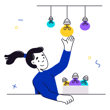 Woman with business idea  Illustration