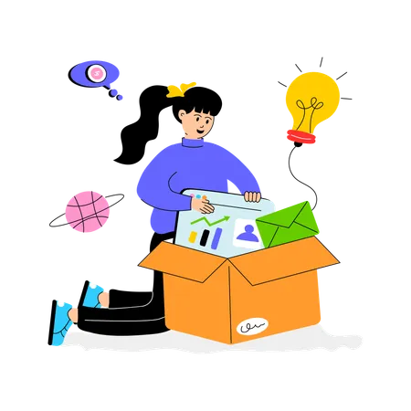 Woman with Business Ideas  Illustration