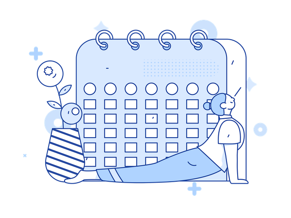 Woman with Business schedule  Illustration