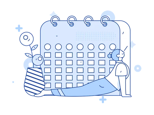 Woman with Business schedule  Illustration