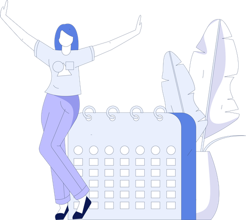 Woman with calendar  Illustration