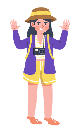 Woman with camera  Illustration