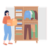 illustration for open wardrobe