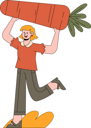 Woman with carrot  Illustration