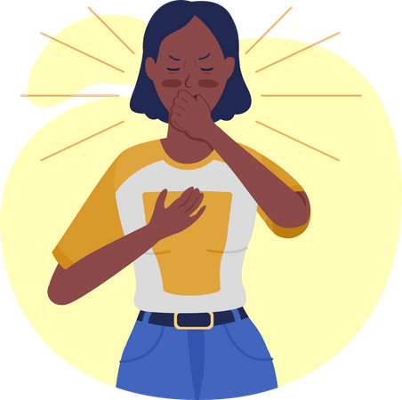 Woman with chest pain Illustration