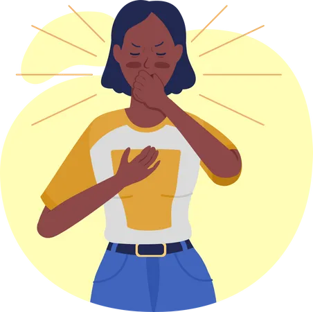 Woman with chest pain  Illustration