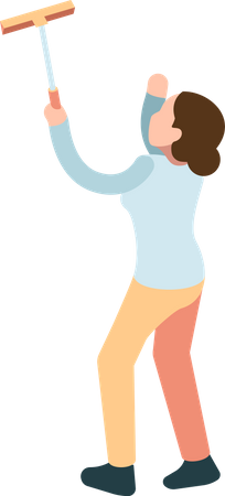 Woman with cleaning wiper Illustration