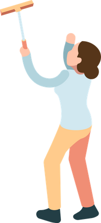 Woman with cleaning wiper  Illustration