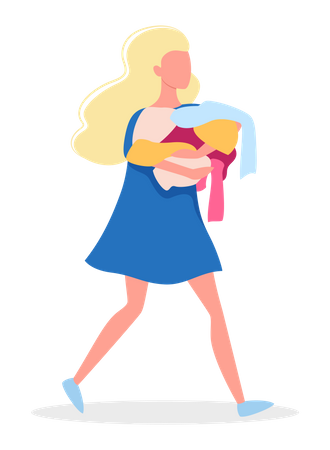Woman with clothes Illustration